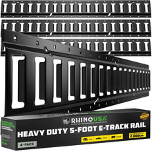 Load image into Gallery viewer, Rhino USA 5Ft E-Track Tie-Down Rails, Black (4 Pack)

