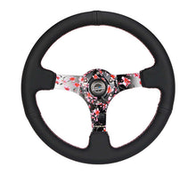 Load image into Gallery viewer, NRG Reinforced Steering Wheel (350mm/3in.) Hydro Dipped Sakura Floral w/ Pink Suede Black Stitch
