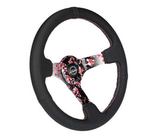 Load image into Gallery viewer, NRG Reinforced Steering Wheel (350mm/3in.) Hydro Dipped Sakura Floral w/ Pink Suede Black Stitch
