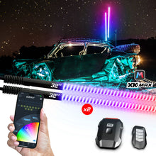 Load image into Gallery viewer, XK Glow 2x32 XKmax RGBW Advanced App Control LED Whip Light Kit for 4x4 Offroad UTV ATV
