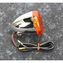 Load image into Gallery viewer, Bikers Choice Chrome Bullet Front Turn Signal Amber Lens Dual Filament Replaces H-D 68885-00
