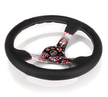 Load image into Gallery viewer, NRG Reinforced Steering Wheel (350mm/3in.) Hydro Dipped Sakura Floral w/ Pink Suede Black Stitch
