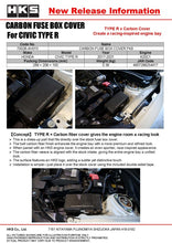 Load image into Gallery viewer, HKS Honda Civic Type R (FL5/FK8) Dry Carbon Fiber Engine Cover
