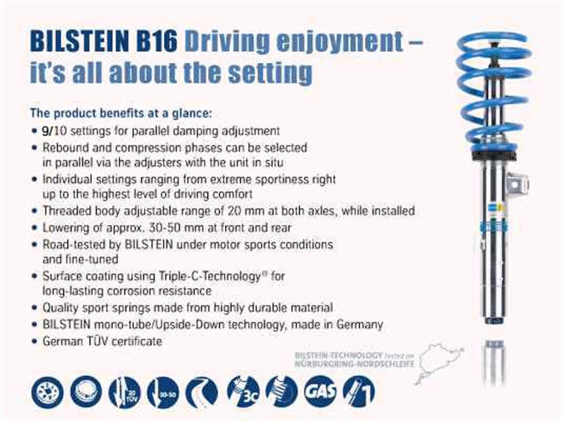 Bilstein B16 Lotus Elise ClubSportKPSS10 Suspension Kit