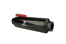 Load image into Gallery viewer, Aeromotive In-Line AN-12 Filter w/Shutoff Valve 100 Micron SS Element - Black Anodize Finish
