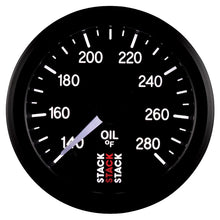 Load image into Gallery viewer, Autometer Stack 52mm 140-280 Deg F 1/8in NPTF Male Pro Stepper Motor Oil Temp Gauge - Black
