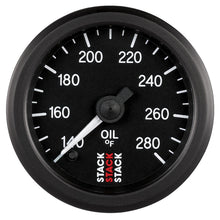 Load image into Gallery viewer, Autometer Stack 52mm 140-280 Deg F 1/8in NPTF Male Pro Stepper Motor Oil Temp Gauge - Black
