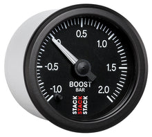 Load image into Gallery viewer, Autometer Stack 52mm -1 to +2 Bar (Incl T-Fitting) Pro Stepper Motor Boost Pressure Gauge - Black
