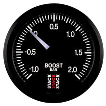 Load image into Gallery viewer, Autometer Stack 52mm -1 to +2 Bar (Incl T-Fitting) Pro Stepper Motor Boost Pressure Gauge - Black
