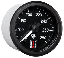 Load image into Gallery viewer, Autometer Stack 52mm 140-280 Deg F 1/8in NPTF Male Pro Stepper Motor Oil Temp Gauge - Black
