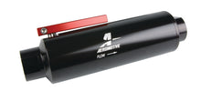 Load image into Gallery viewer, Aeromotive In-Line AN-12 Filter w/Shutoff Valve 100 Micron SS Element - Black Anodize Finish
